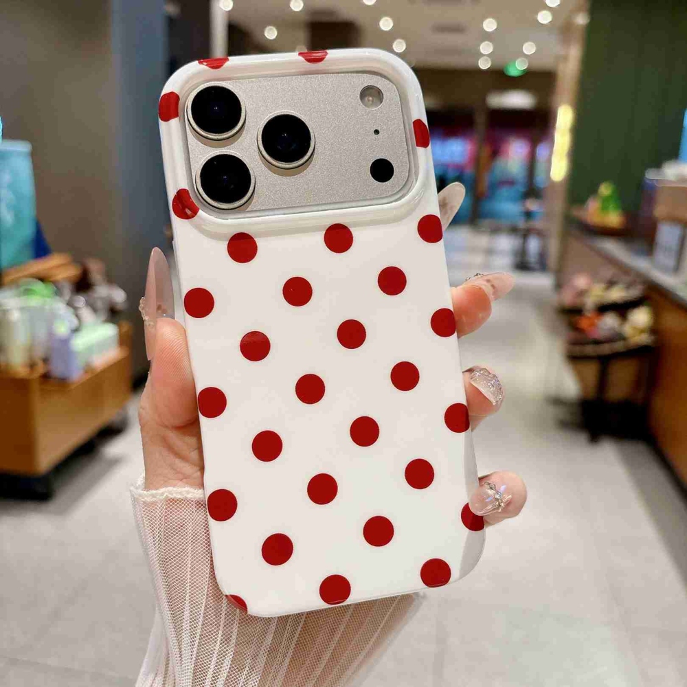 Retro Dot gelový obal na mobil iPhone 18 Pro Max/17 Pro Max - bílý