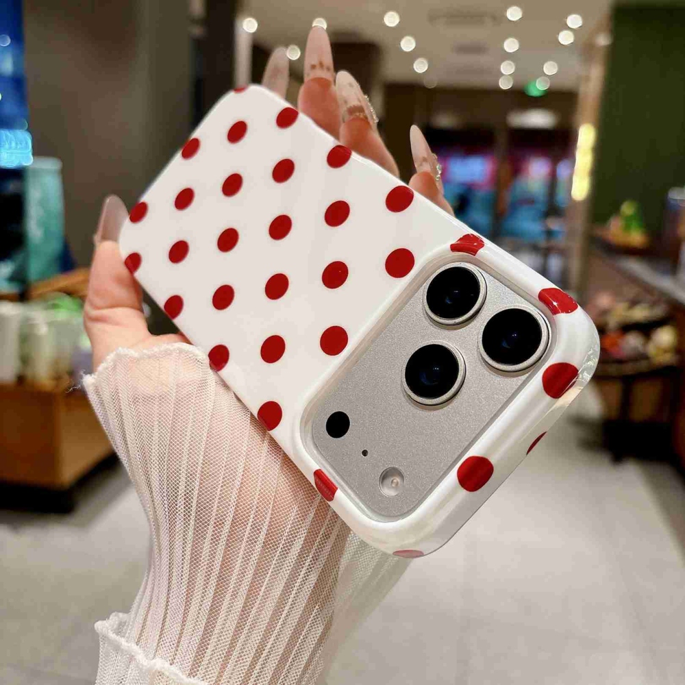 Retro Dot gelový obal na mobil iPhone 18 Pro Max/17 Pro Max - bílý