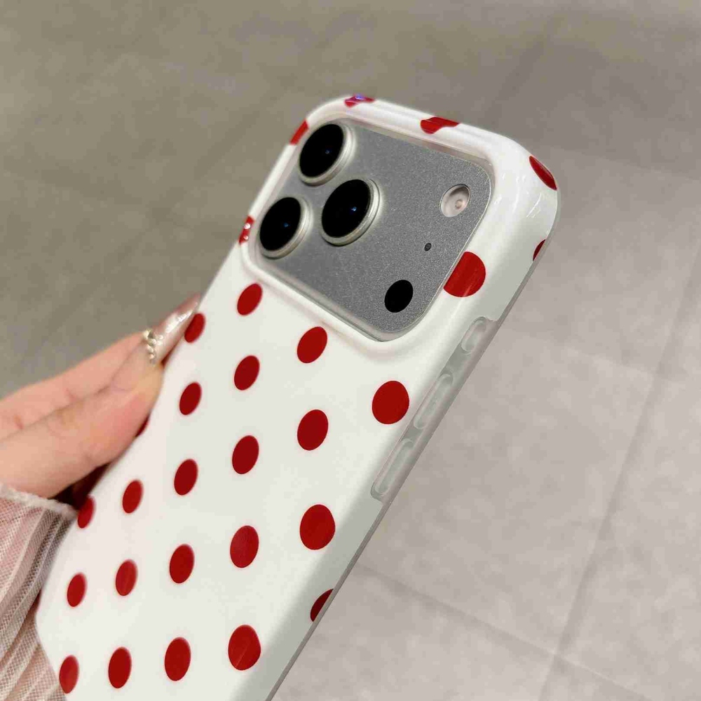 Retro Dot gelový obal na mobil iPhone 18 Pro Max/17 Pro Max - bílý