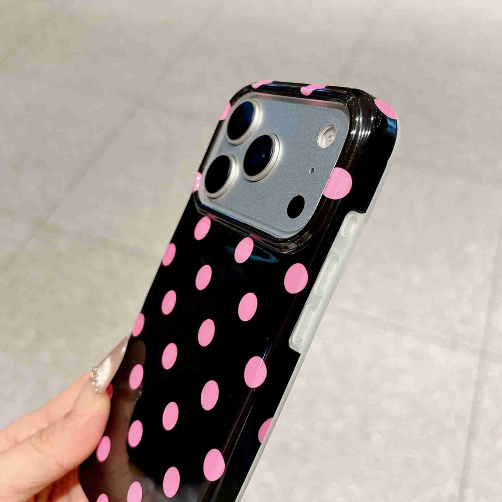 Retro Dot gelový obal na mobil iPhone 18 Pro Max/17 Pro Max - černý