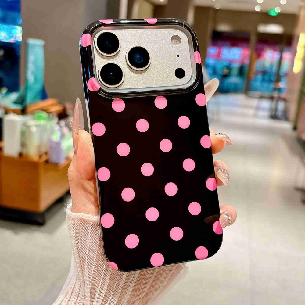 Retro Dot gelový obal na mobil iPhone 18 Pro Max/17 Pro Max - černý