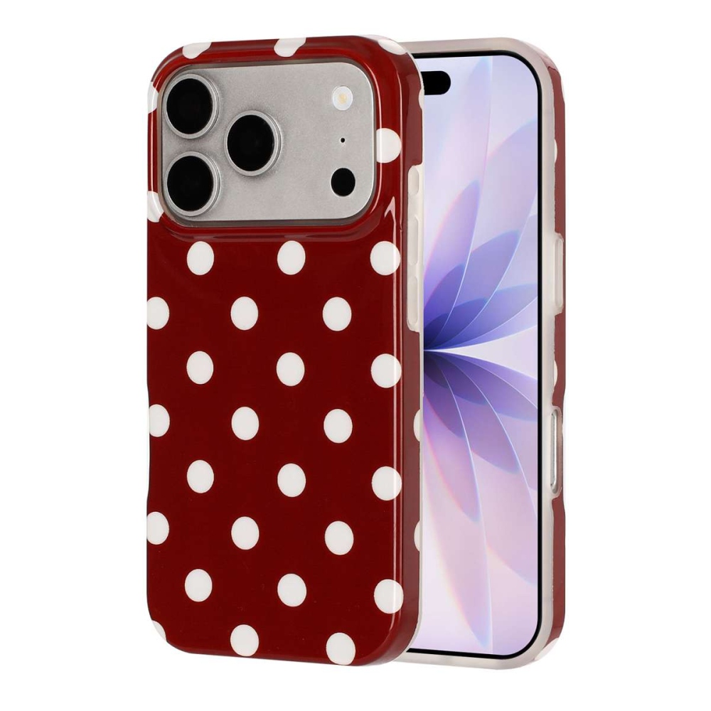 Retro Dot gelový obal na mobil iPhone 18 Pro Max/17 Pro Max - červený