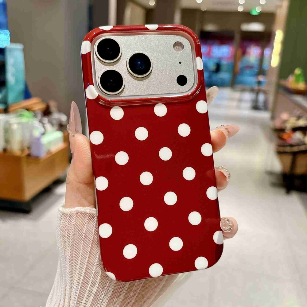 Retro Dot gelový obal na mobil iPhone 18 Pro Max/17 Pro Max - červený