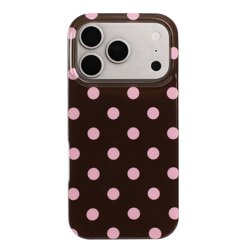 Retro Dot gelový obal na mobil iPhone 18 Pro Max/17 Pro Max - hnědý