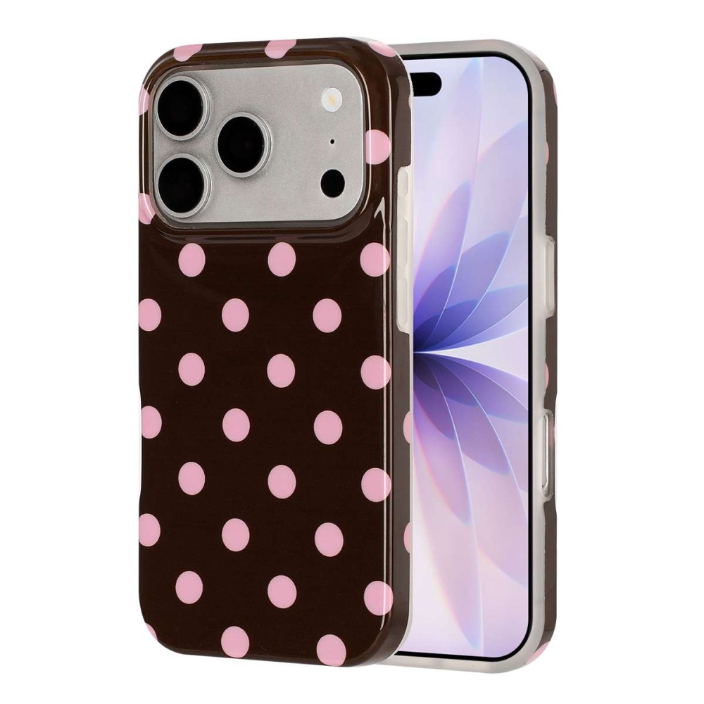 Retro Dot gelový obal na mobil iPhone 18 Pro Max/17 Pro Max - hnědý