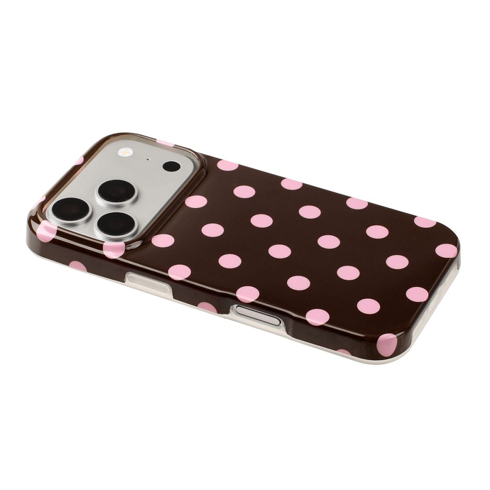 Retro Dot gelový obal na mobil iPhone 18 Pro Max/17 Pro Max - hnědý