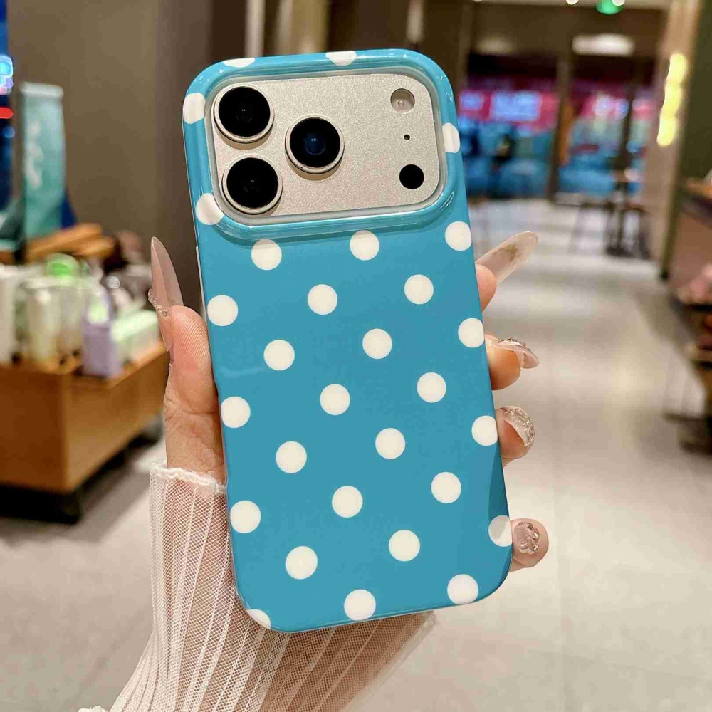 Retro Dot gelový obal na mobil iPhone 18 Pro Max/17 Pro Max - modrý