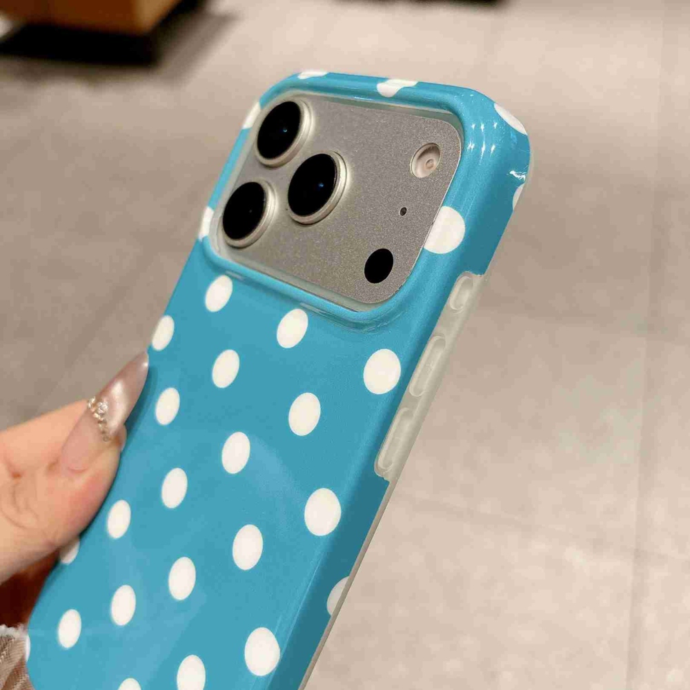Retro Dot gelový obal na mobil iPhone 18 Pro Max/17 Pro Max - modrý