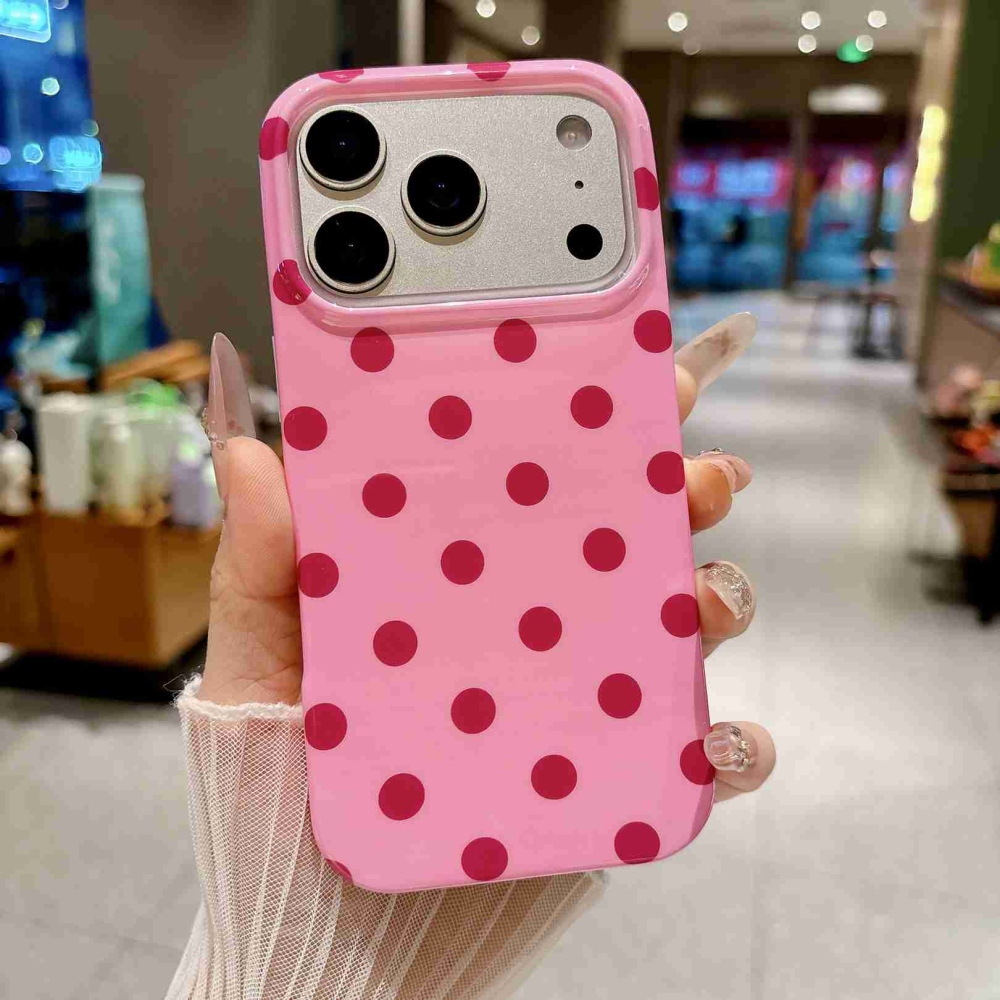 Retro Dot gelový obal na mobil iPhone 18 Pro Max/17 Pro Max - růžový
