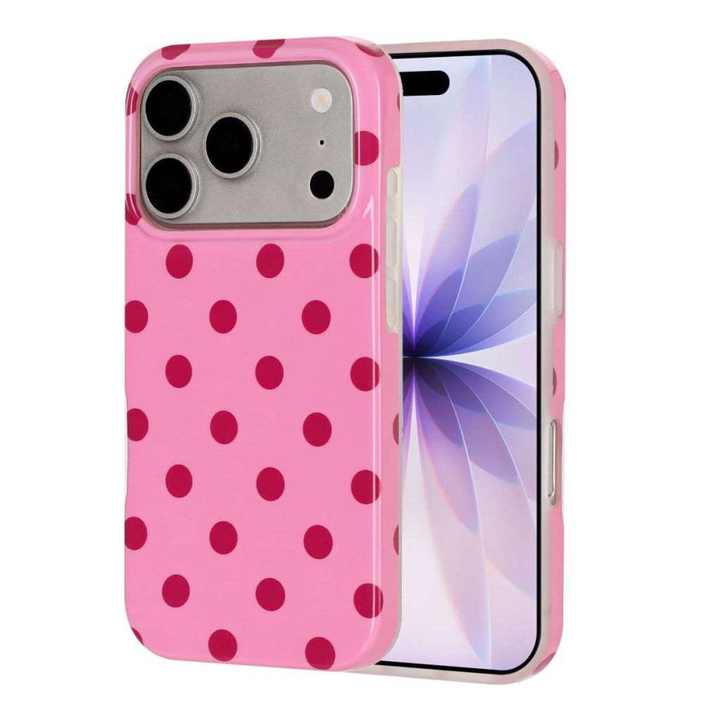 Retro Dot gelový obal na mobil iPhone 18 Pro Max/17 Pro Max - růžový