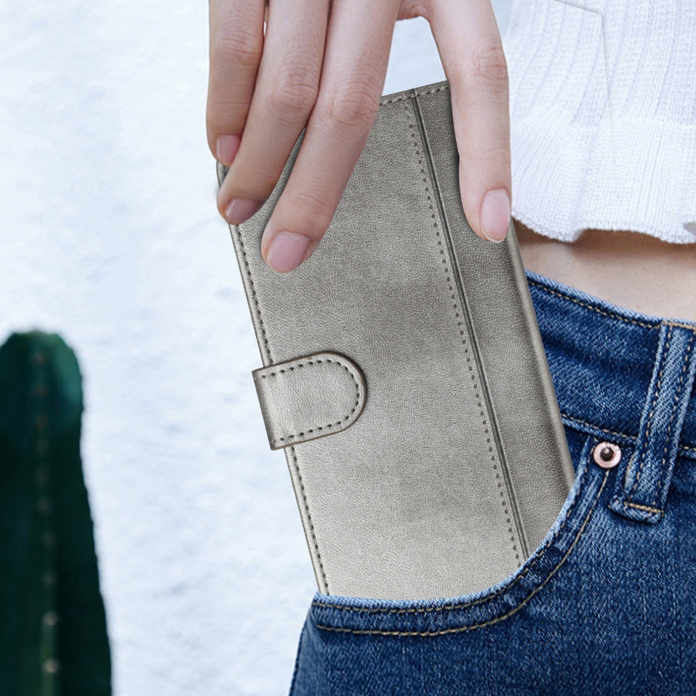 Retros knížkové pouzdro na T-Mobile T Phone 3 - šedé