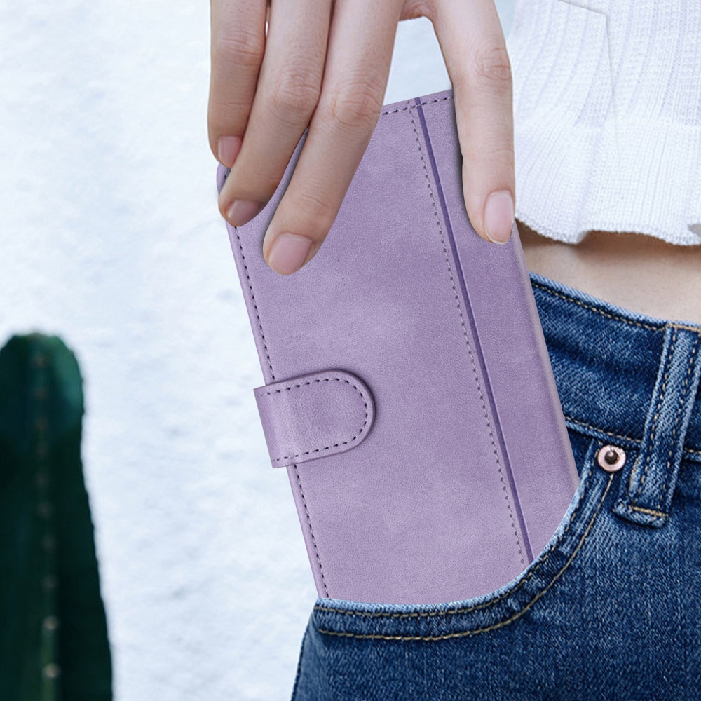 Retros knížkové pouzdro na T-Mobile T Phone 3 - světlefialové