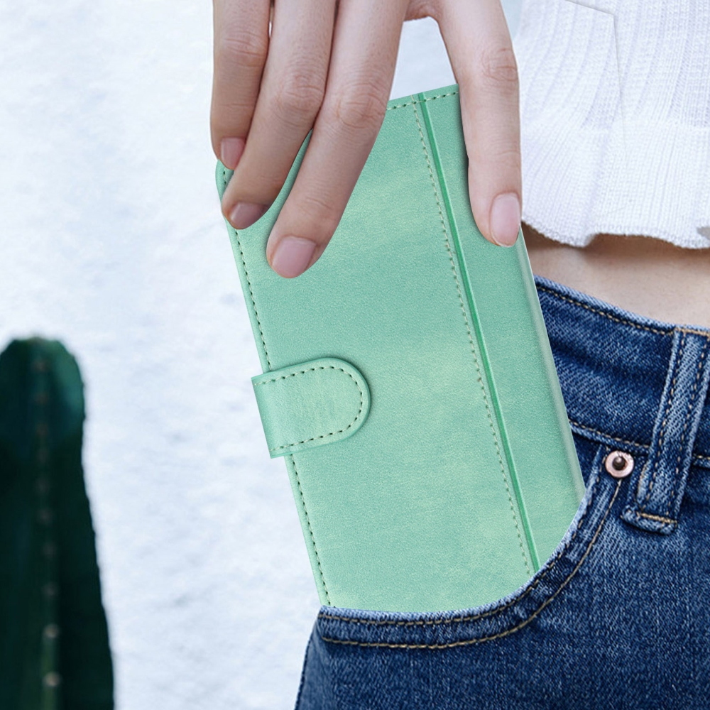 Retros knížkové pouzdro na T-Mobile T Phone 3 - světlezelené