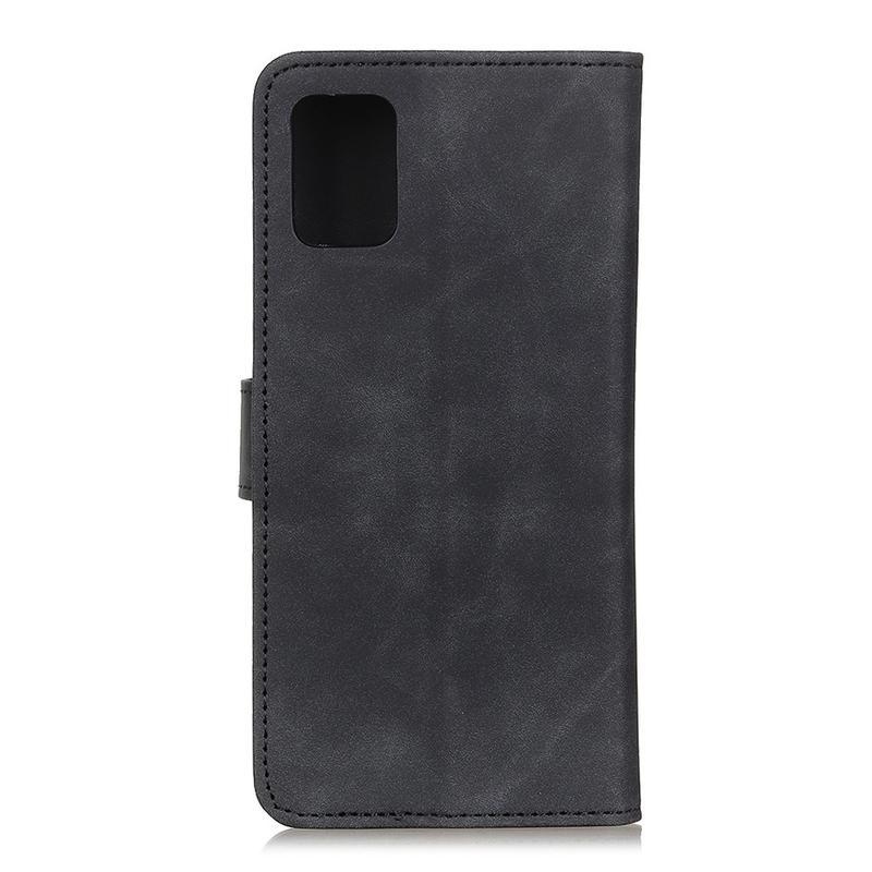 Retro PU kožené peněženkové pouzdro na mobil Xiaomi Mi 10 Lite - černé