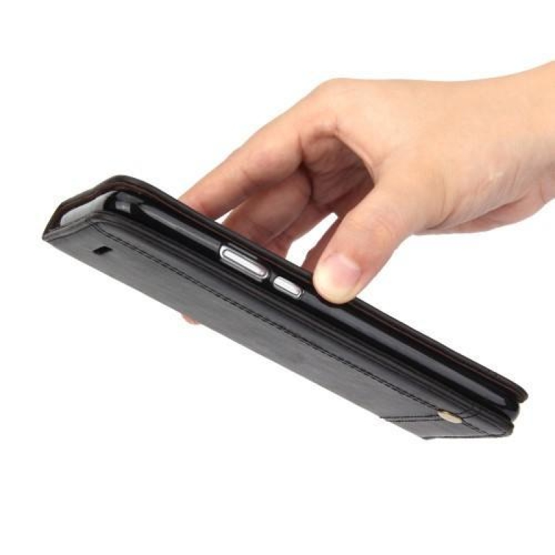 Retro PU kožené zapínací na Huawei Mate 10 - černé