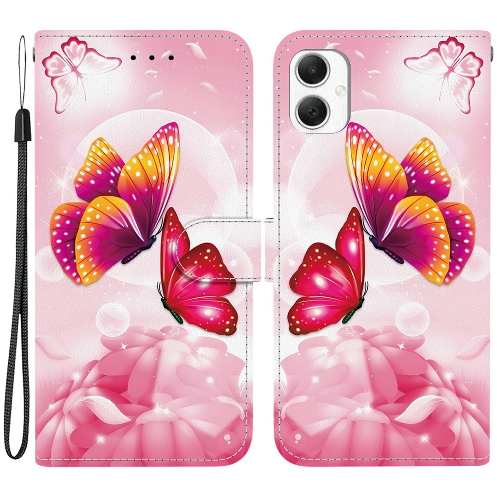 Versatile knížkové pouzdro na Samsung Galaxy A06 4G - růžoví motýli