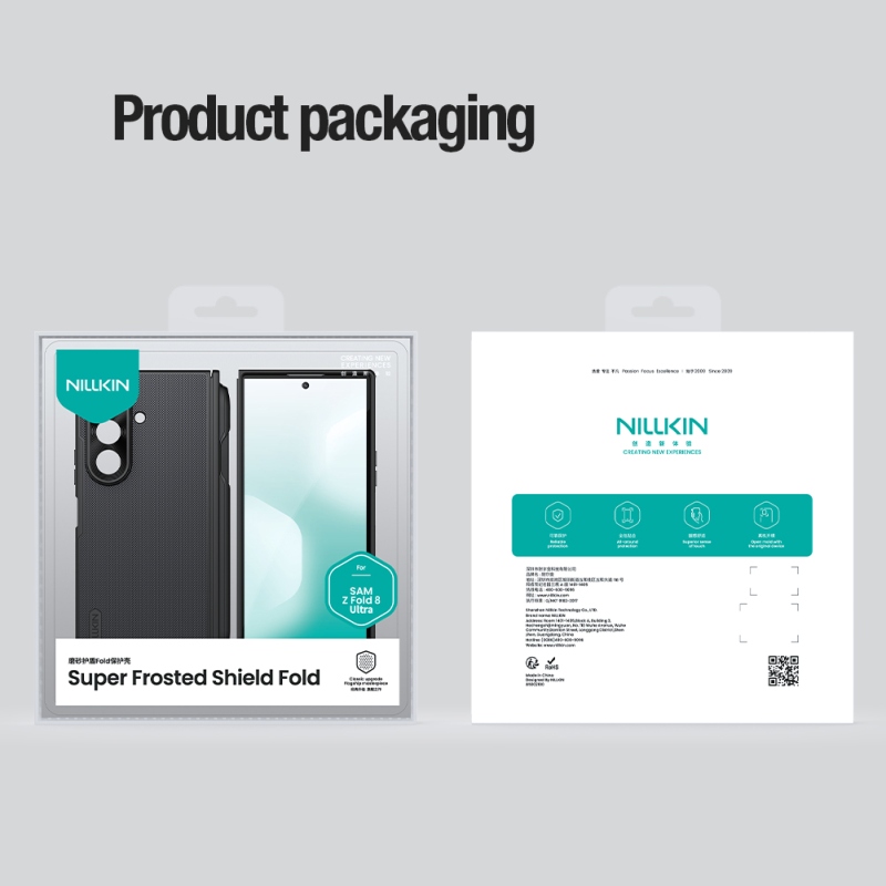 Nillkin Super Frosted FOLD Magnetic Pen Slot Zadní Kryt pro Samsung Galaxy Z Fold 8 Ultra Transparent Black