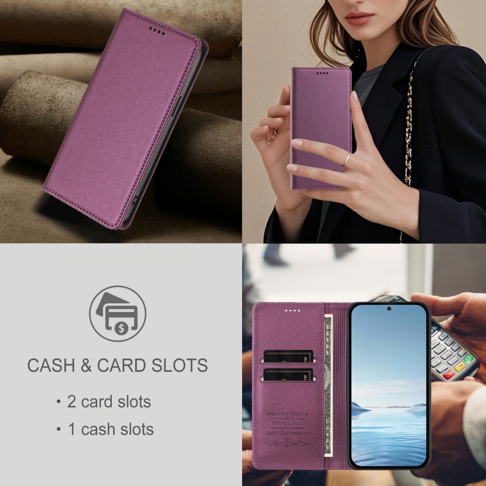 RFIDS knížkové pouzdro na Realme GT 8 Pro 5G - fialové