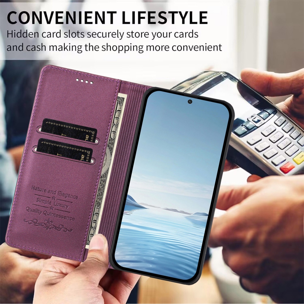 RFIDS knížkové pouzdro na Realme GT 8 Pro 5G - fialové