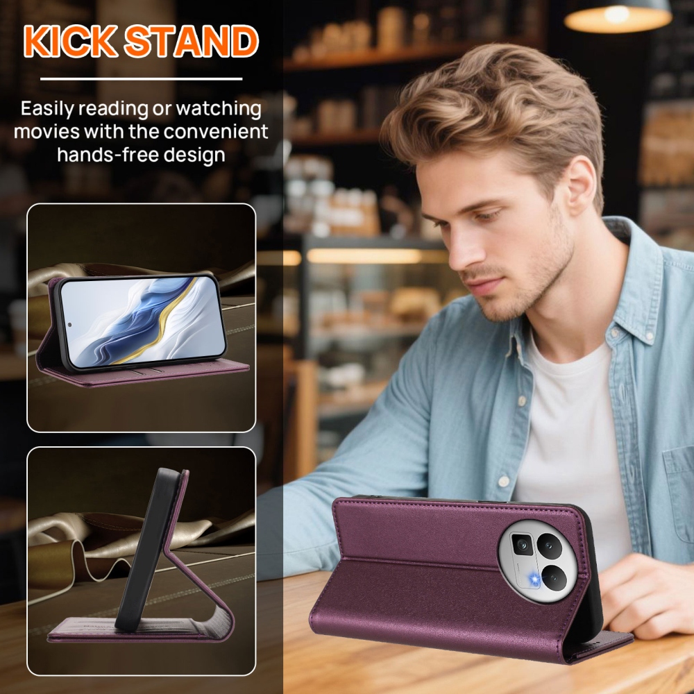 RFIDS knížkové pouzdro na Realme GT 8 Pro 5G - fialové