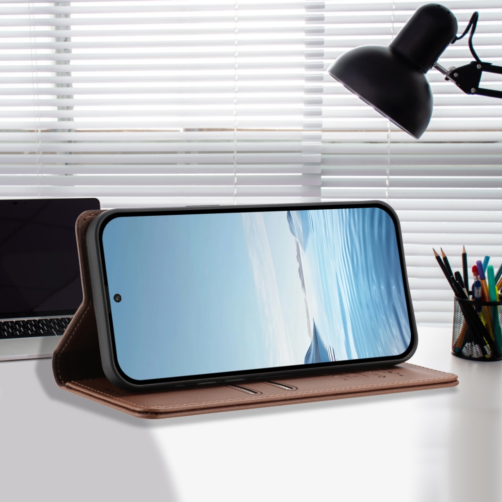 RFIDS knížkové pouzdro na Realme GT 8 Pro 5G - hnědé