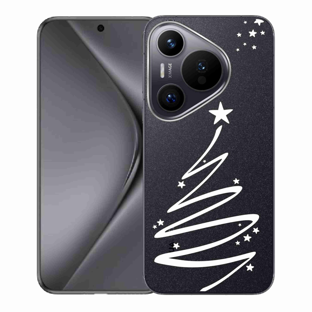 Gelový kryt mmCase na Huawei Pura 70 - bílý stromeček na průhledném pozadí