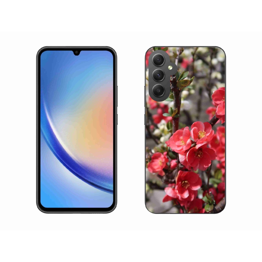 Gelový kryt mmCase na Samsung Galaxy A34 5G - červené květy