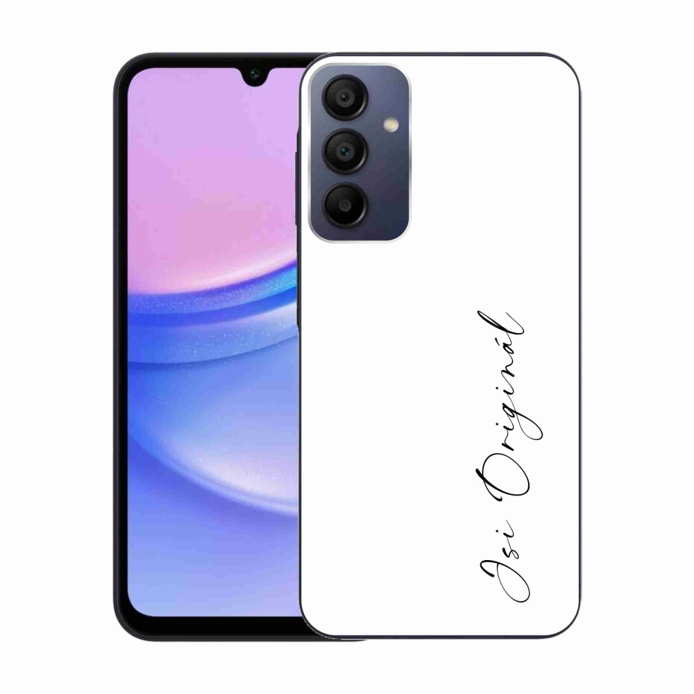 Gelový kryt mmCase na Samsung Galaxy A15 4G/5G - jsi originál bílé pozadí