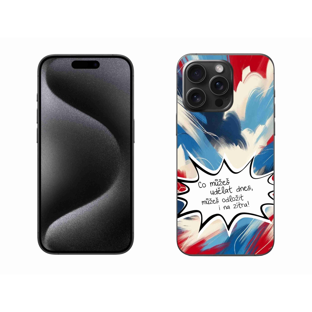 Gelový kryt mmCase na iPhone 15 Pro Max - vtipný text 9 bílé pozadí