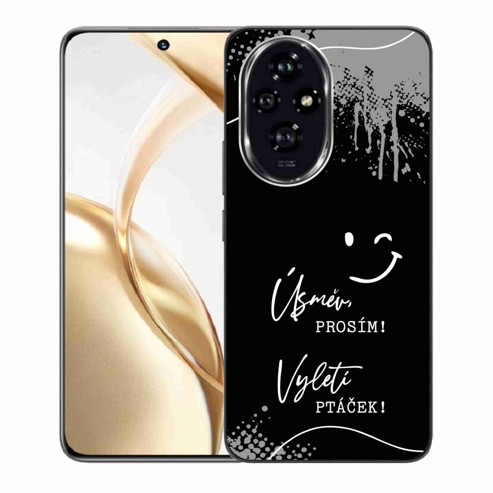 Gelový kryt mmCase na Honor 200 5G - vtipný text 4 černé pozadí
