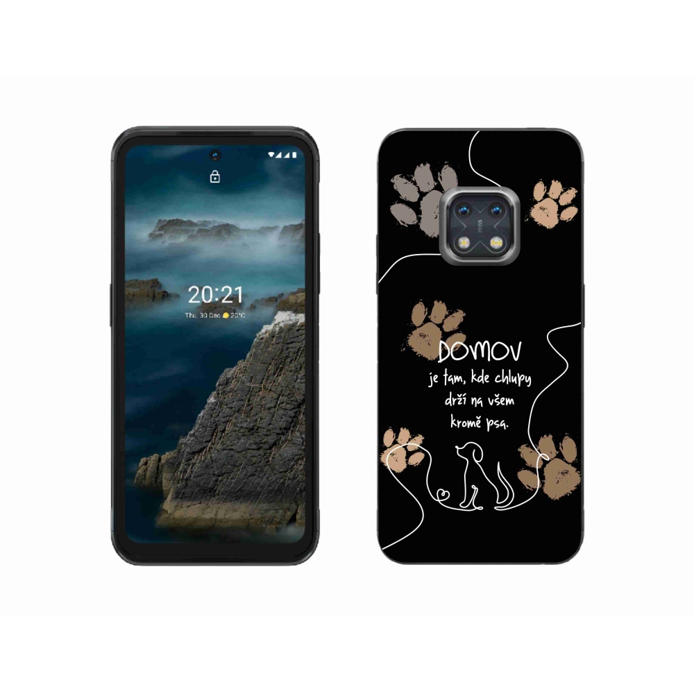 Gelový kryt mmCase na Nokia XR20 - psí motiv černé pozadí