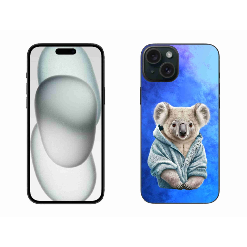 Gelový kryt mmCase na iPhone 15 Plus - koala ve svetru