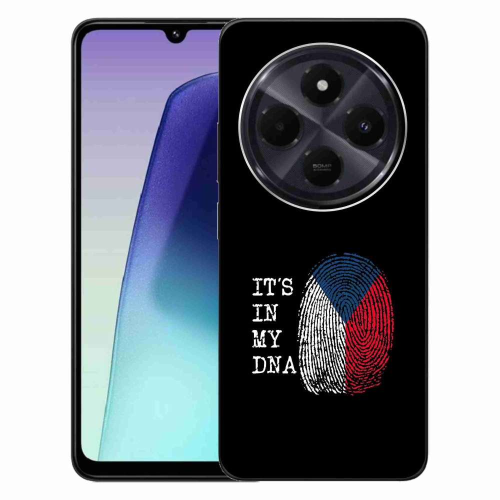 Gelový kryt mmCase na Xiaomi Redmi 14C/Poco C75 - vlajka otisk prstu černé pozadí