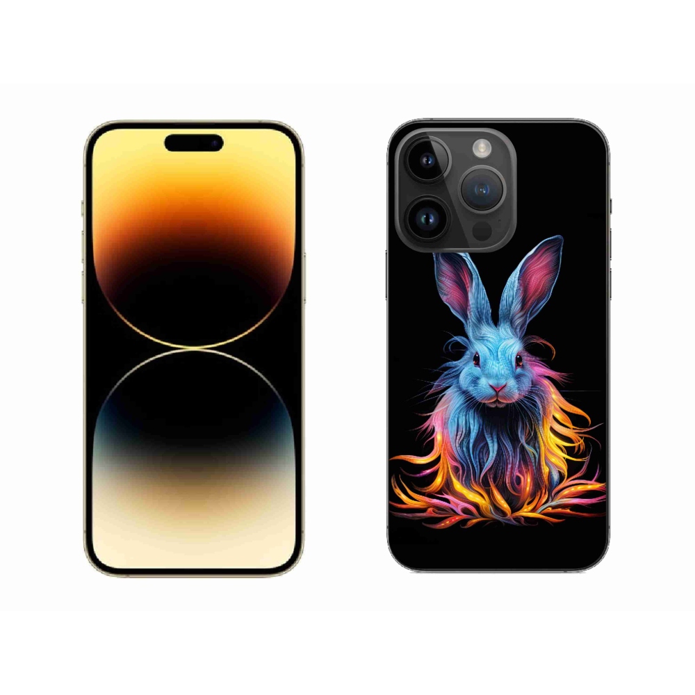 Gelový kryt mmCase na iPhone 14 Pro Max - abstraktní zajíc