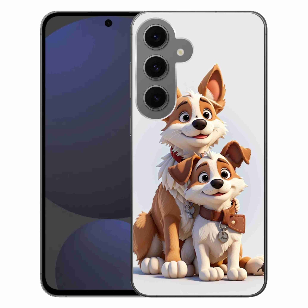 Gelový kryt mmCase na Samsung Galaxy S24 FE - kreslení psi