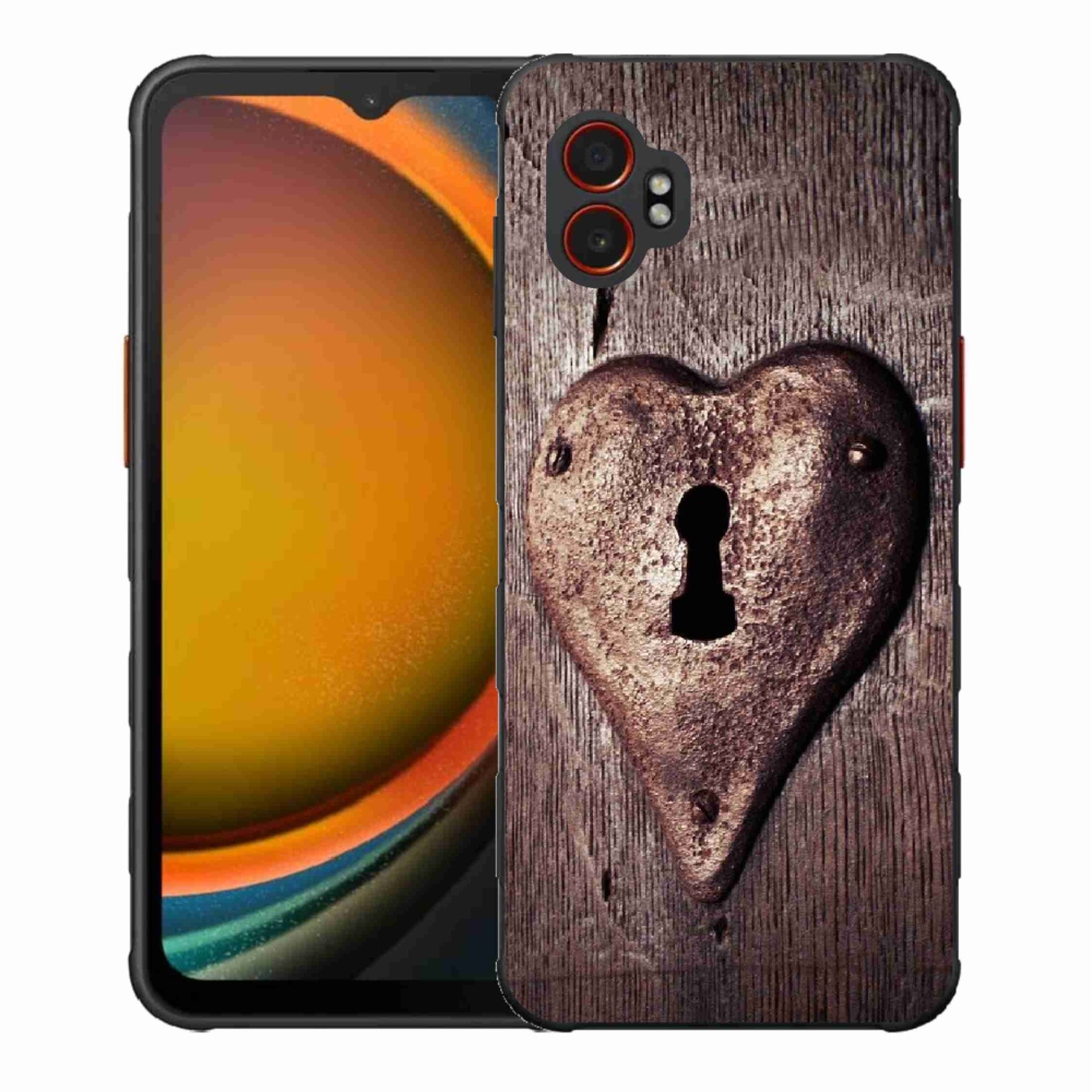 Gelový kryt mmCase na Samsung Galaxy Xcover 7 Pro - zámek ve tvaru srdce