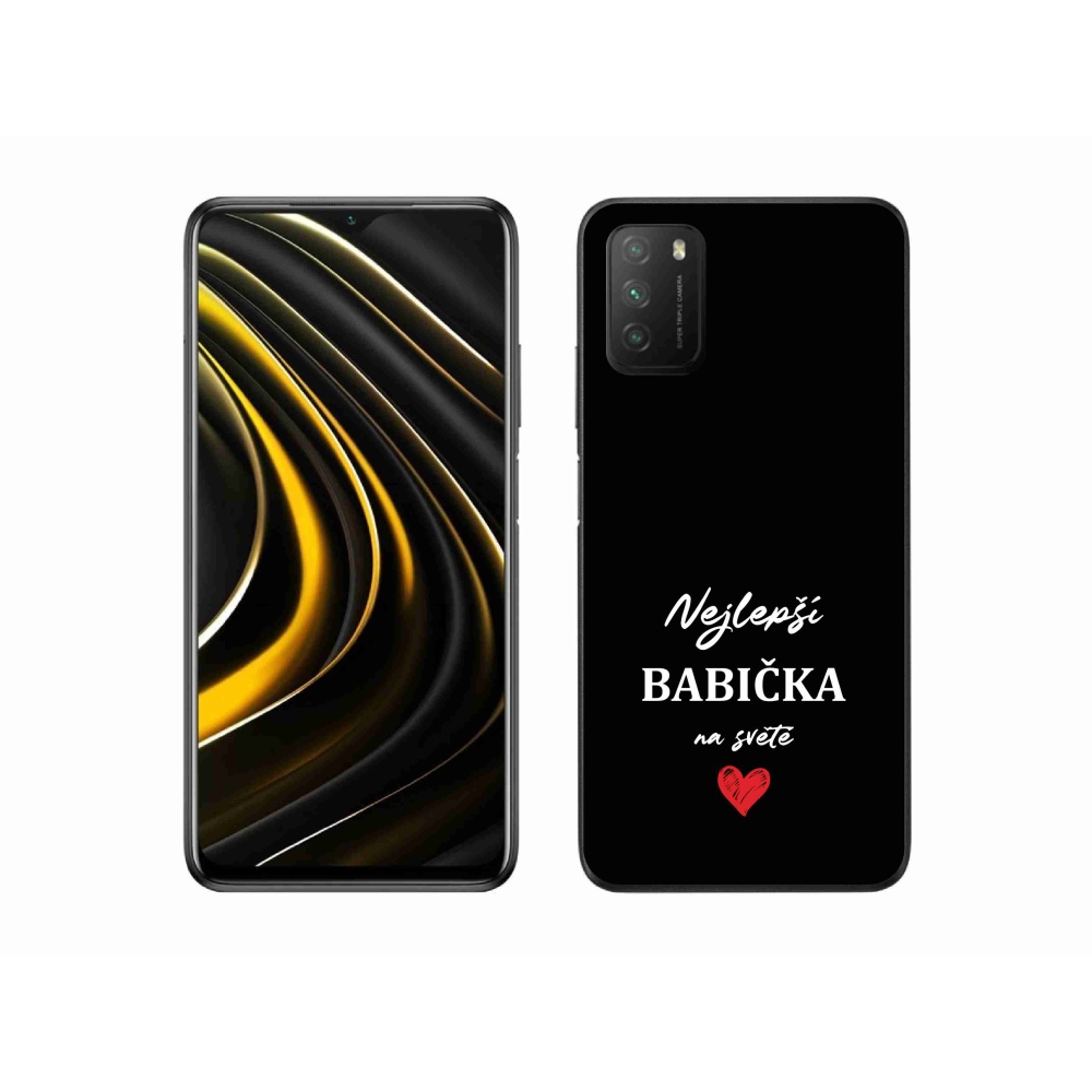 Gelový kryt mmCase na Xiaomi Poco M3 - nejlepší babička 1 černé pozadí