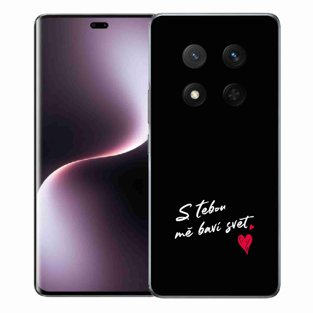 Gelový kryt mmCase na Honor Magic 7 Lite 5G - zamilovaný text 1 černé pozadí