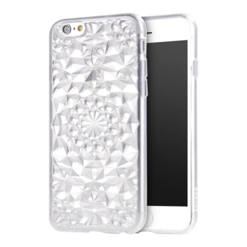 Rhomb 3D gelový obal na iPhone 6s Plus a 6 Plus - bílý