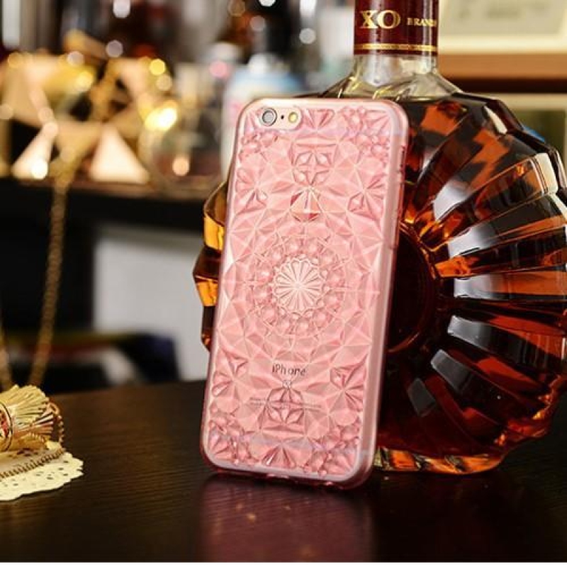 Rhomb 3D gelový obal na iPhone 6s Plus a 6 Plus - rose