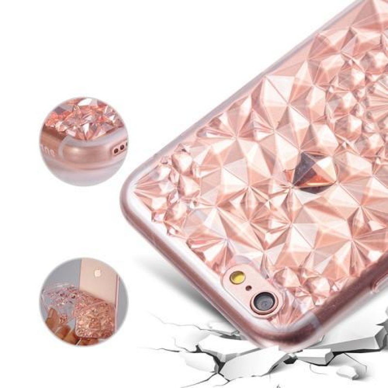 Rhomb 3D gelový obal na iPhone 6s Plus a 6 Plus - rose