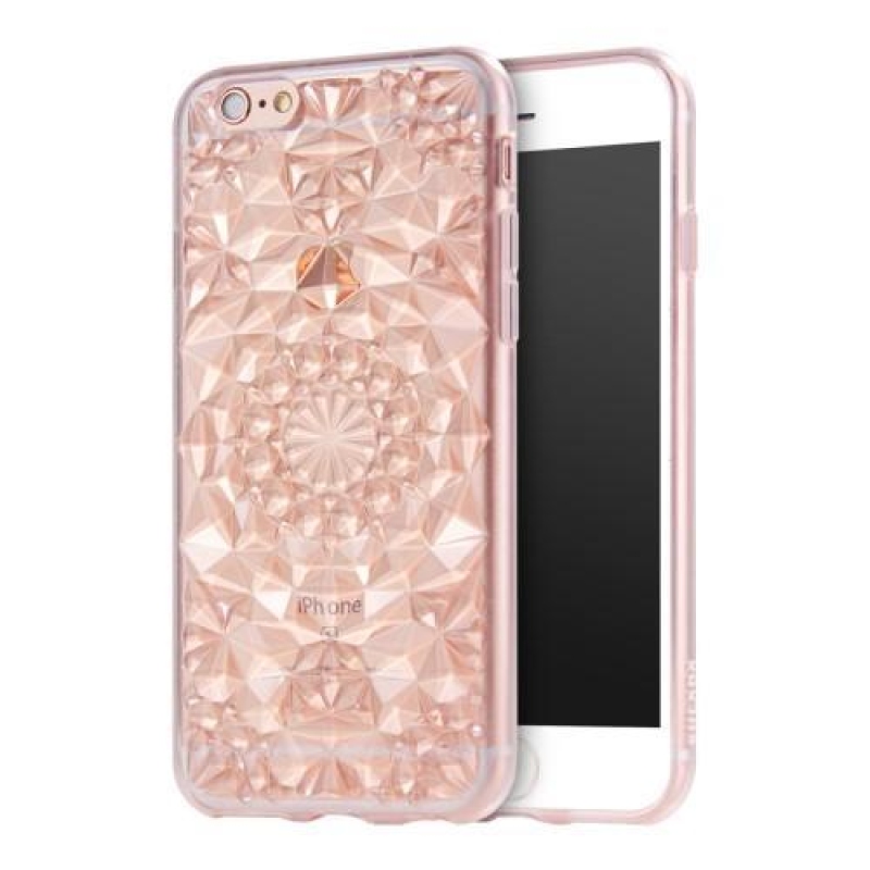 Rhomb 3D gelový obal na iPhone 6s Plus a 6 Plus - růžovozlatý