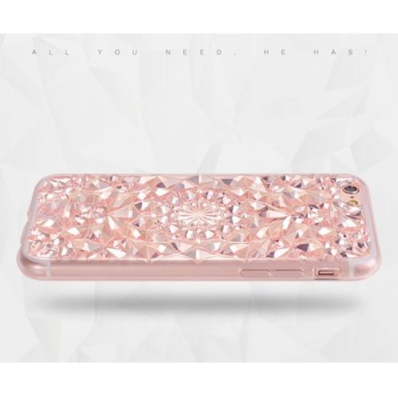 Rhomb 3D gelový obal na iPhone 6s Plus a 6 Plus - růžovozlatý