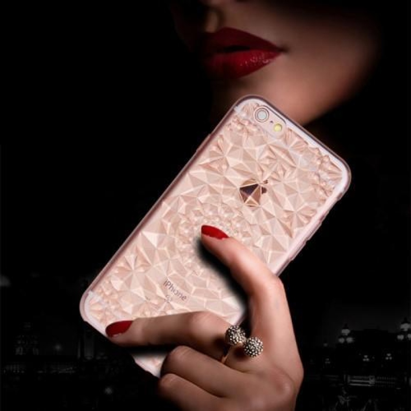 Rhomb 3D gelový obal na iPhone 6s Plus a 6 Plus - růžovozlatý