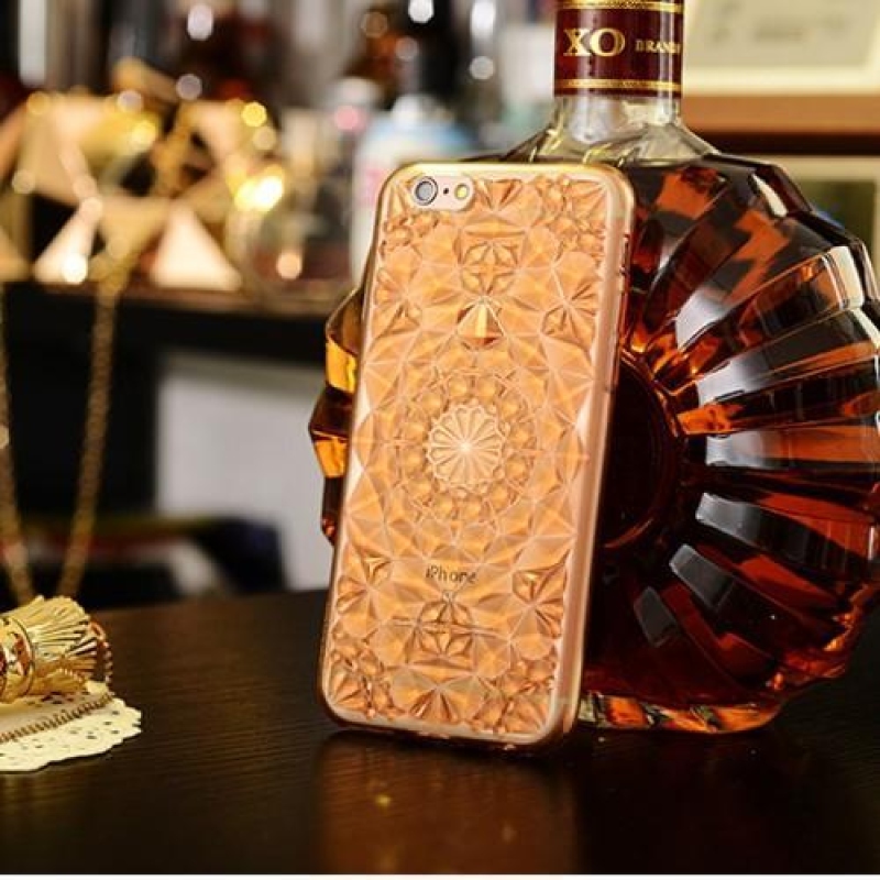Rhomb 3D gelový obal na iPhone 6s Plus a 6 Plus - zlatý