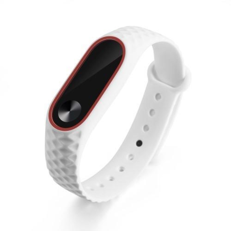 Rhomb gelový řemínek pro Xiaomi Mi Band 2 - červenobílý