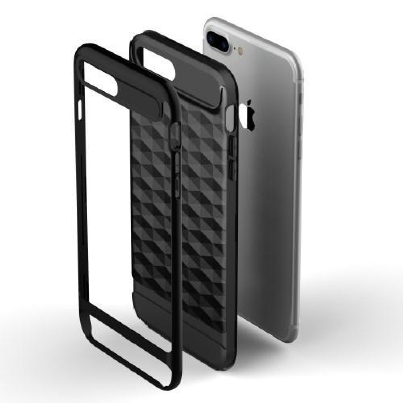 Rhomb hybridní odolný obal na iPhone 8 Plus a 7 Plus - stříbrný