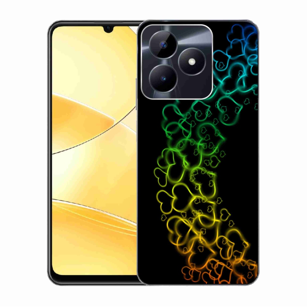Gelový kryt mmCase na Realme C51/C53 - barevná srdíčka
