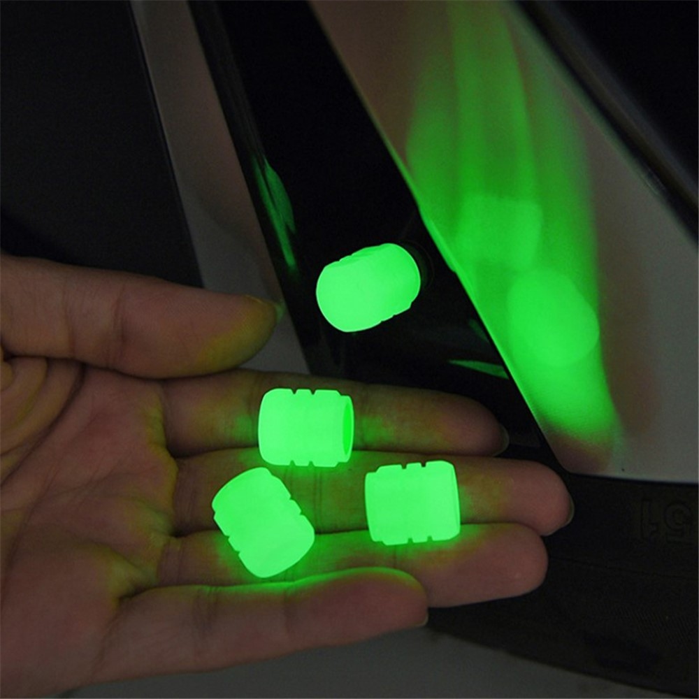 Svítící krytky ventilků kol pro auto, motorku a kolo - 4 ks