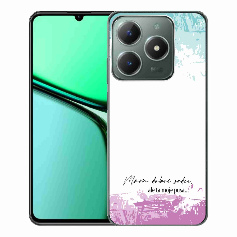 Gelový kryt mmCase na Realme C61 - vtipný text 3 bílé pozadí